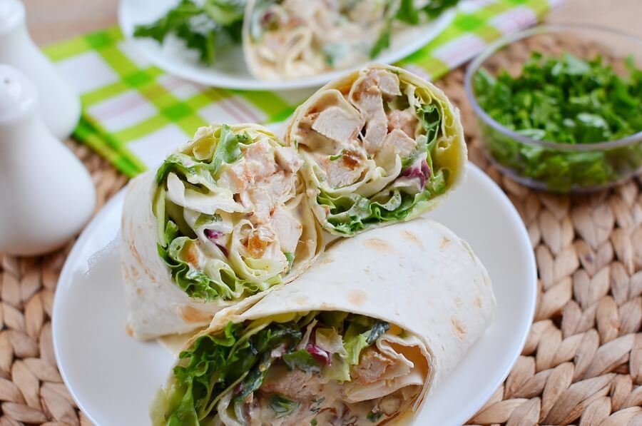 How to serve Coronation Chicken Salad Wraps