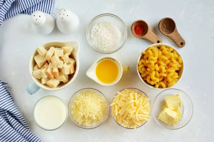 Ingredients for Deluxe Mac and Cheese for Two