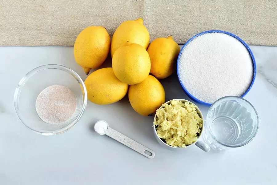 Ingredients for Easy Lemon Ginger Marmalade