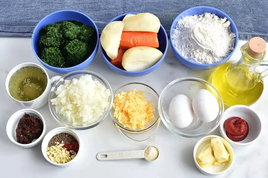 Ingredients for Gluten Free Curried Veggie Pie