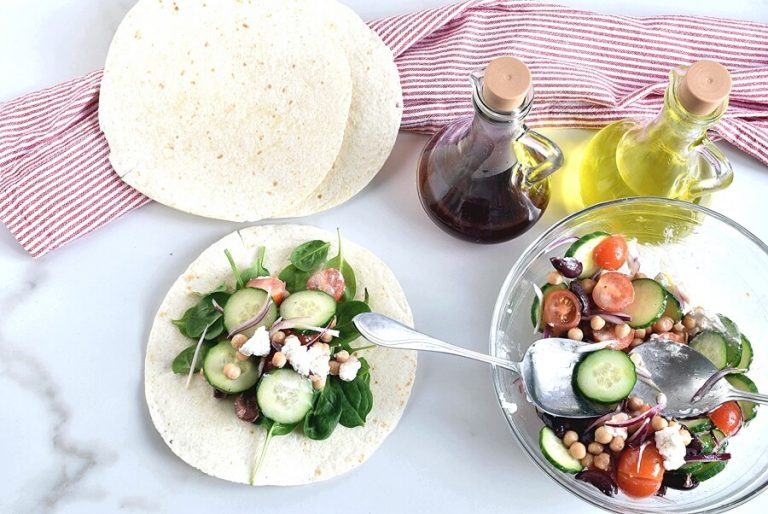 Step 4 - Greek Salad Wraps