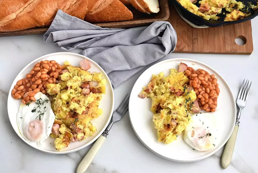 Ham & Potato Hash with Healthy ‘Fried’ Eggs