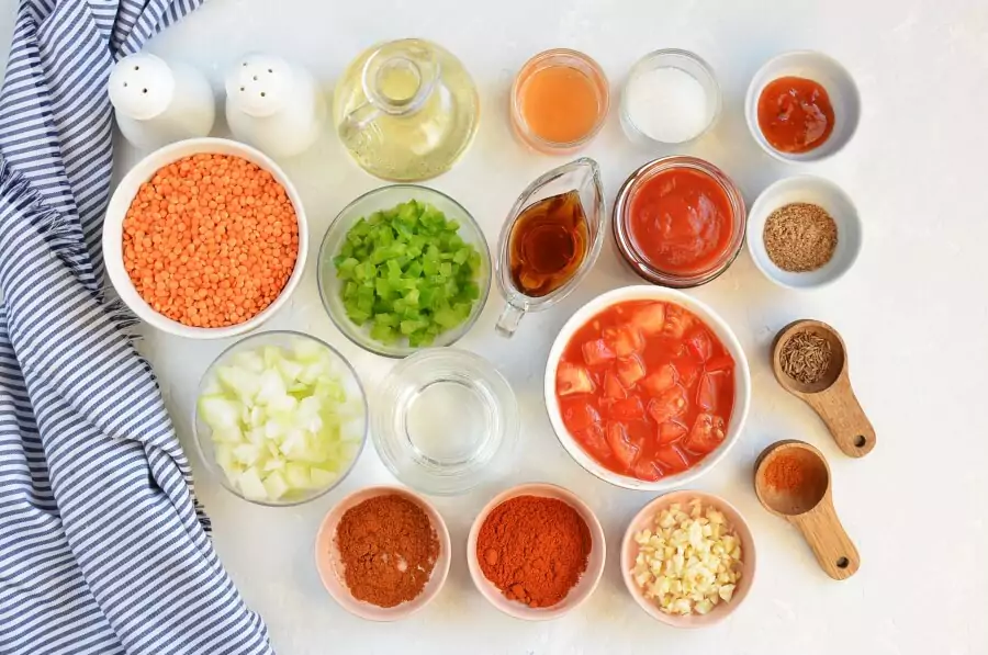 Ingredients for Hearty Lentil Chili