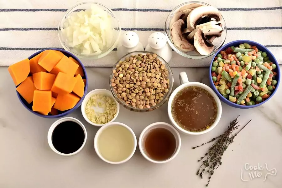 Ingredients for Lentil and Sweet Potato Shepherd’s Pie