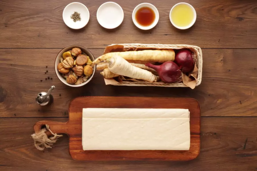 Ingredients for Maple Parsnip and Chestnut Wellington