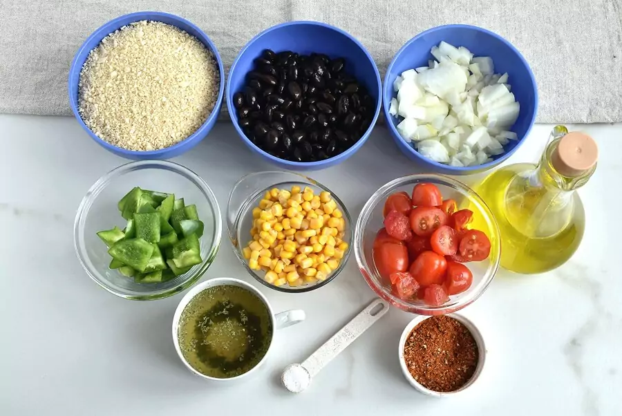 Ingredients for Mexican Cauliflower Rice Skillet