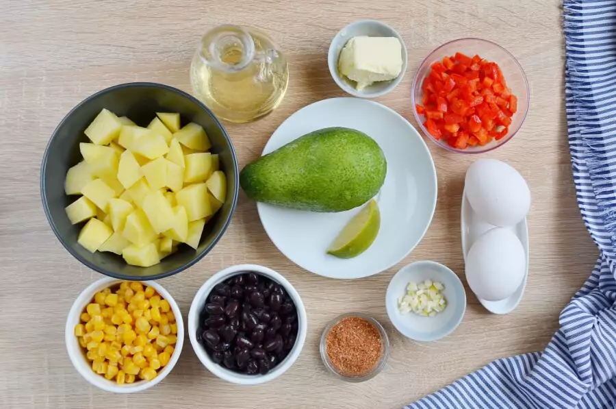 Ingredients for Mexican Veggie Hash