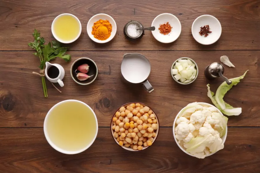 Ingredients for One Pot Turmeric Cauliflower Soup