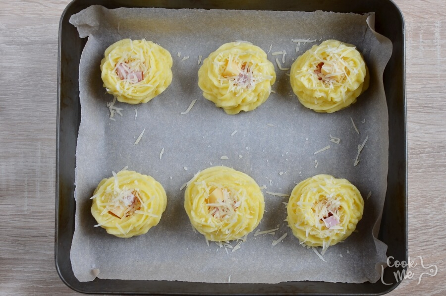 Potato Nests: Hearty Ham and Cheese Filling recipe - step 5