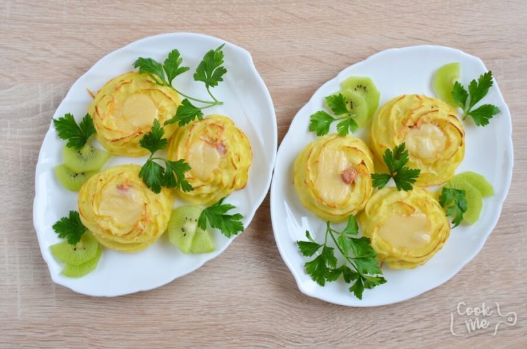 Step 8 - Potato Nests: Hearty Ham and Cheese Filling