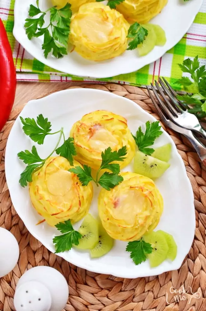 Potato Nests: Hearty Ham and Cheese Filling