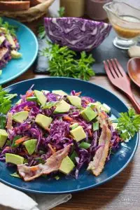 Red Cabbage, Bacon and Avocado Slaw