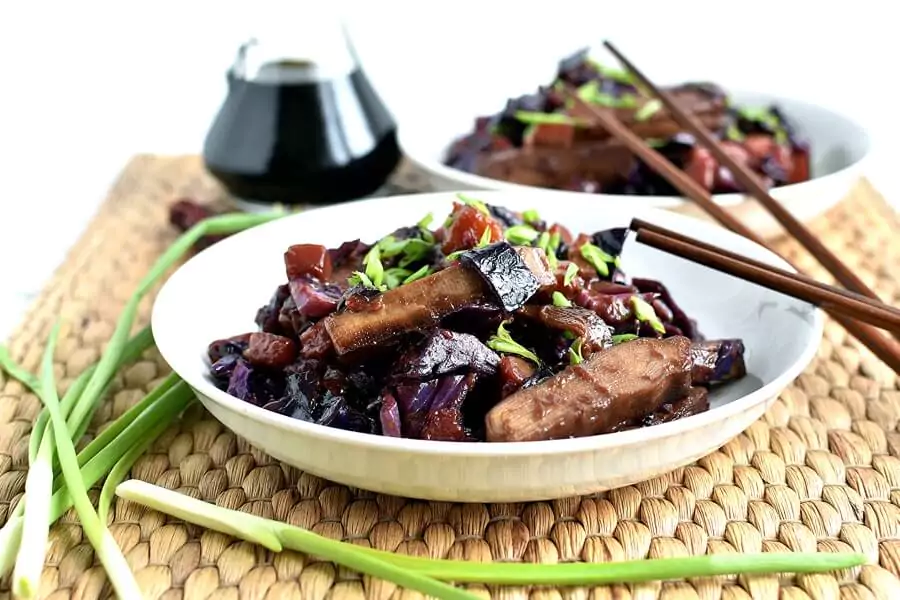 Stir-Fried Tofu, Red Cabbage and Winter Squash