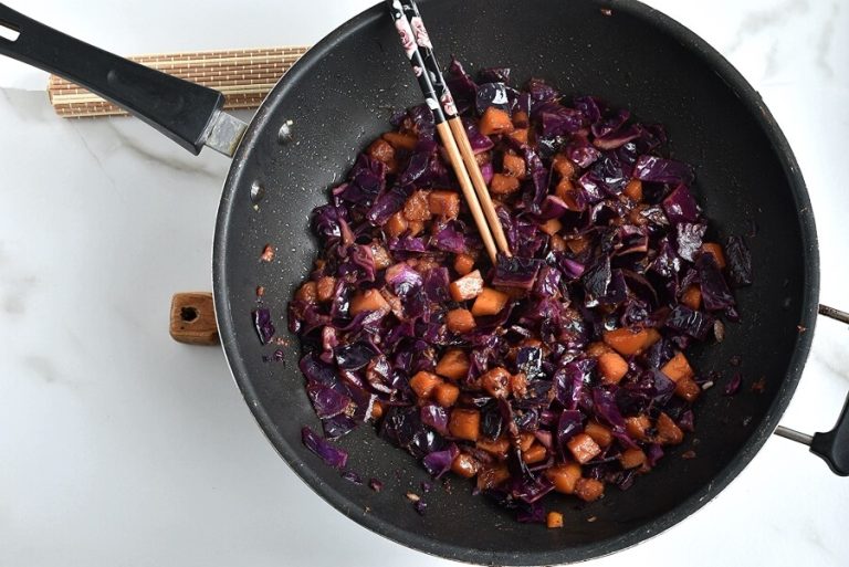 Step 6 - Stir-Fried Tofu, Red Cabbage and Winter Squash