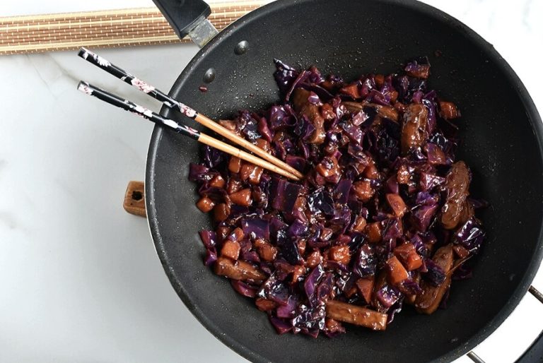 Step 7 - Stir-Fried Tofu, Red Cabbage and Winter Squash