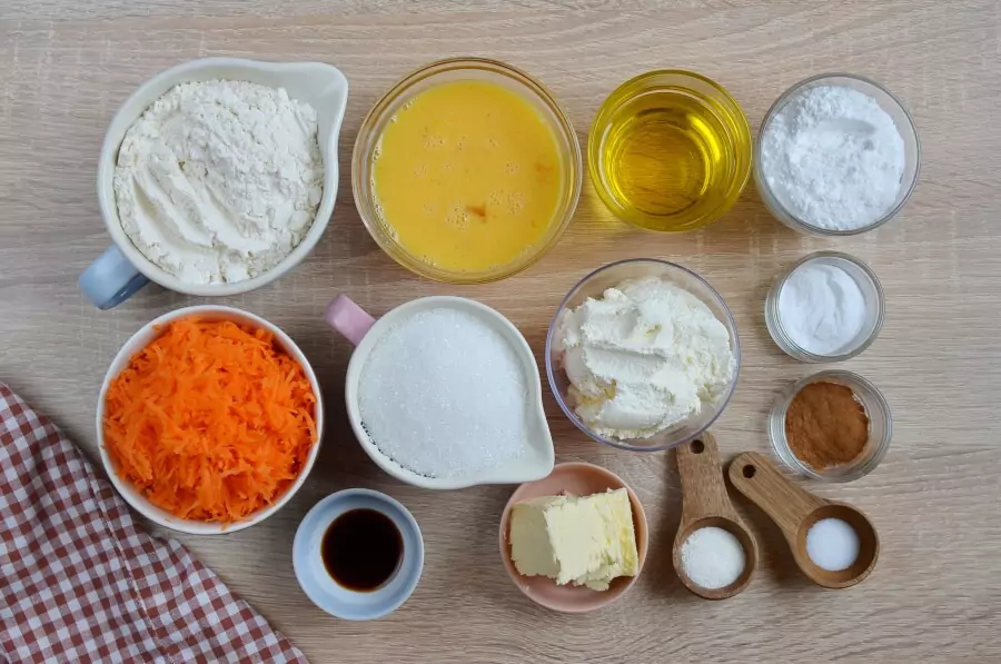 Ingredients for The Best Carrot Cake Cupcakes