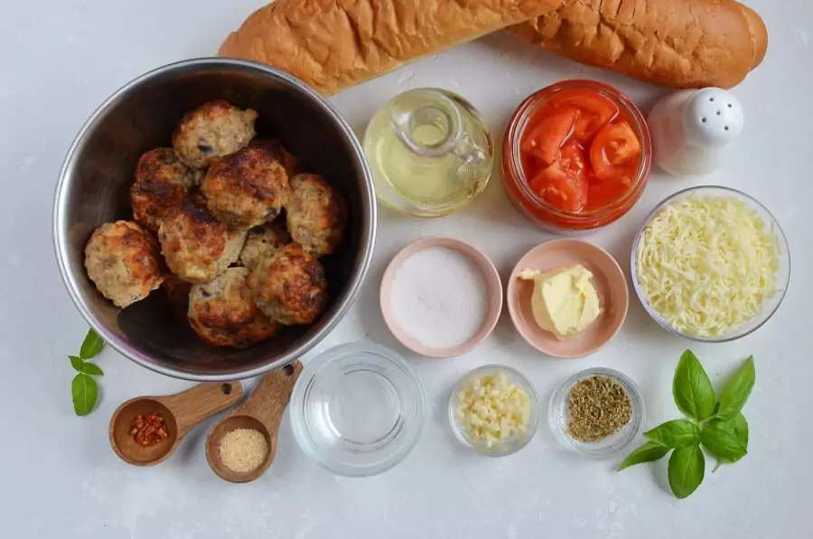 Ingredients for The Perfect Meatball Sandwich