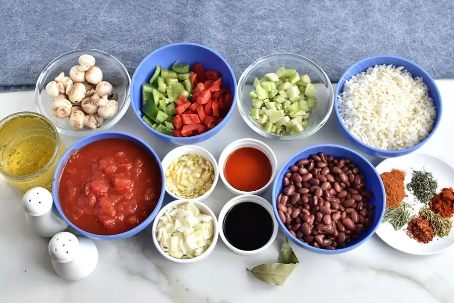 Ingredients for Vegan Jambalaya