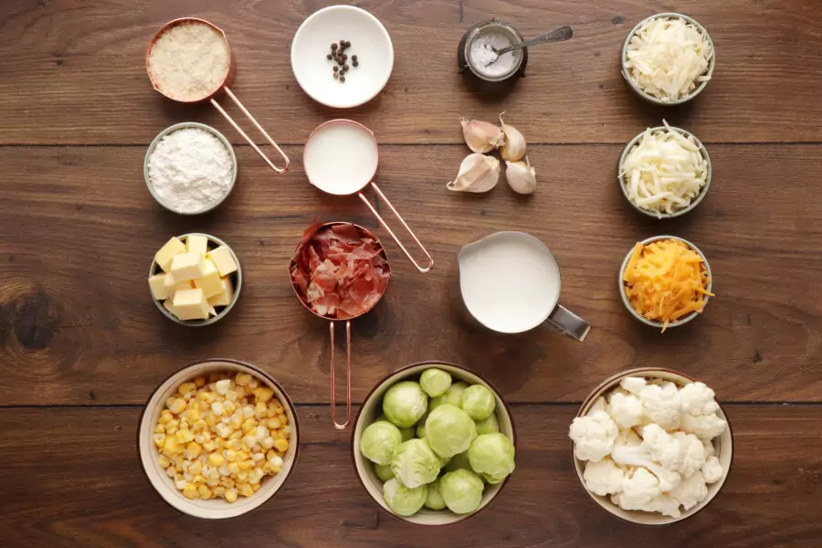 Ingredients for Vegetable Gratin 3 Ways