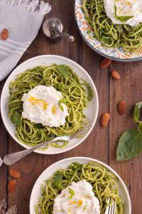 Winter Pesto Spaghetti with Lemon Ricotta