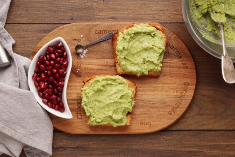 Step 2 - Avocado Toast with Persimmon and Pomegranate