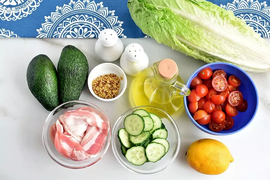 Ingredients for Bacon, Lettuce, Tomato and Avocado Salad