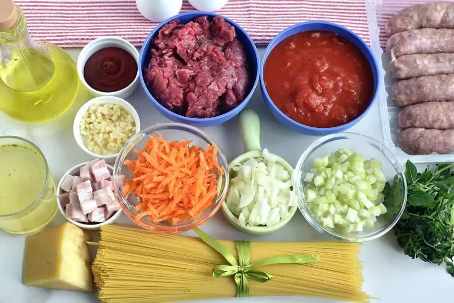 Ingredients for Best Spaghetti Bolognese