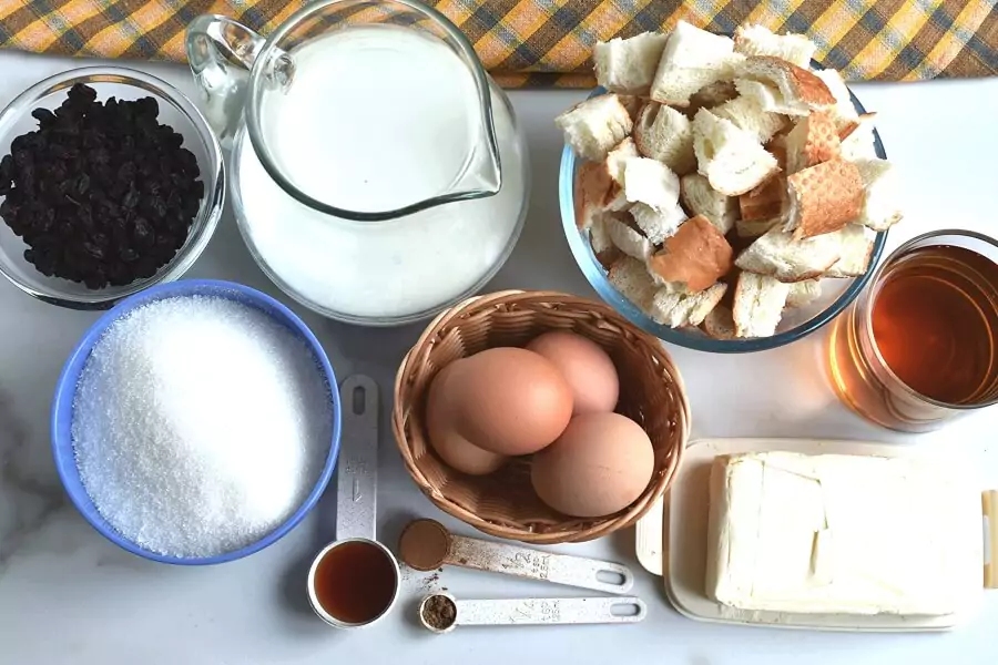 Ingredients for Bread Pudding Recipe