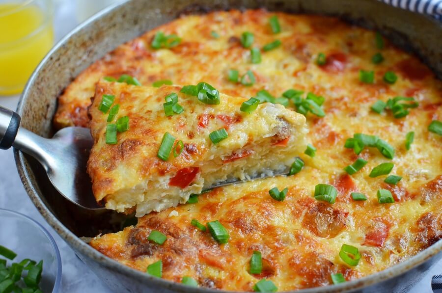 Breakfast Casserole with Bacon and Hash Browns Recipe-How To Make Breakfast Casserole with Bacon and Hash Browns-Delicious Breakfast Casserole with Bacon and Hash Browns