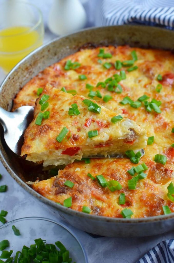 Breakfast Casserole with Bacon and Hash Browns