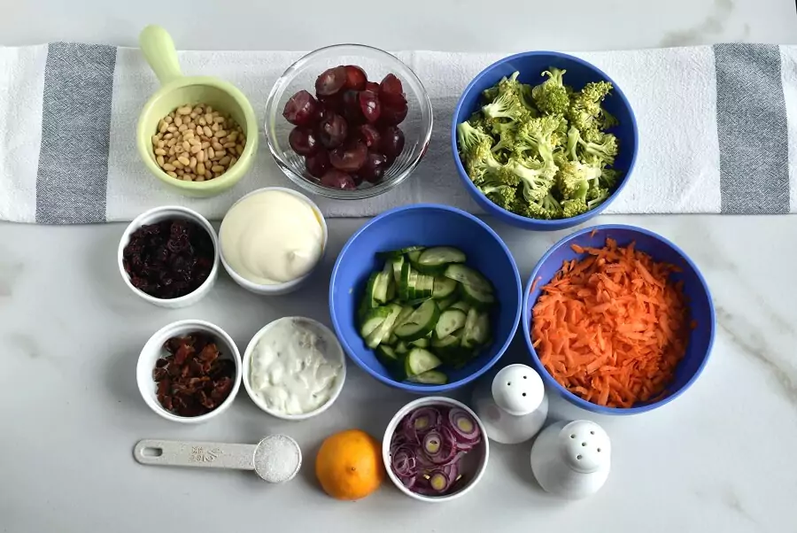 Ingredients for Broccoli Grape Salad