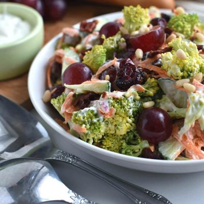 Broccoli Grape Salad Recipe-Homemade Broccoli Grape Salad-Easy Broccoli Grape Salad