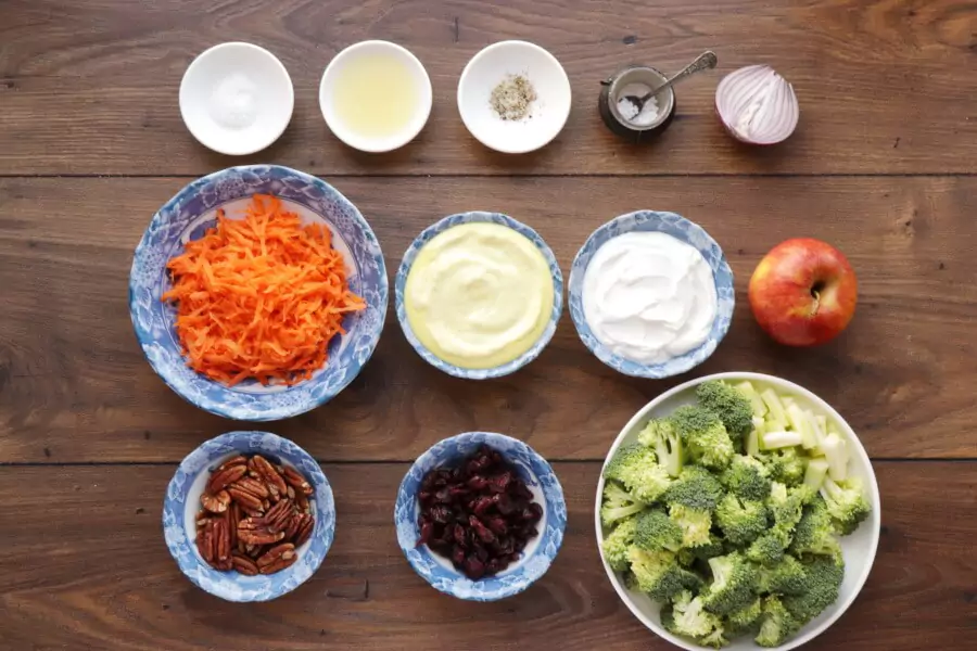 Ingredients for Broccoli Salad with Creamy Lemon Dressing