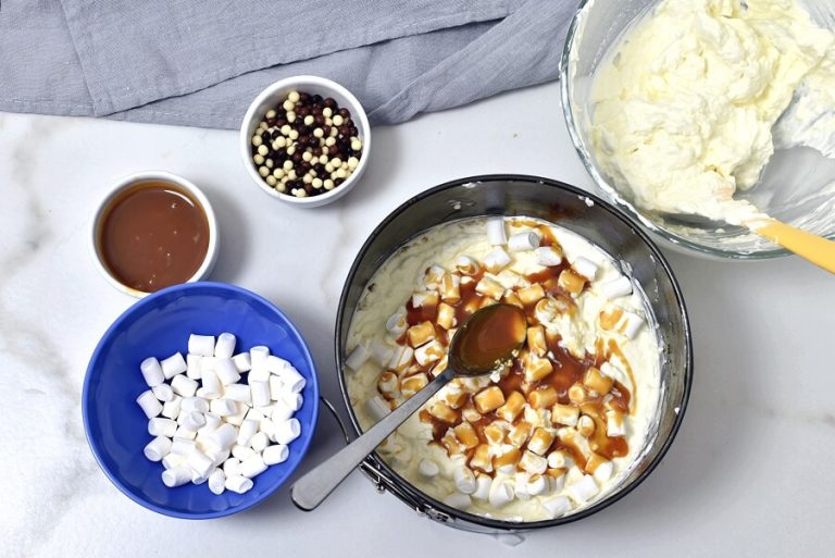 Step 9 - Caramel Mountain Top Cheesecake