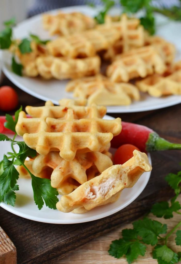 Waffles with a meaty surprise