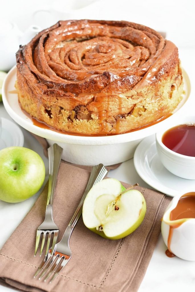 Cinnamon Swirl Topped Apple Cake