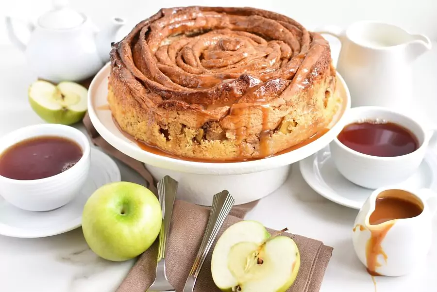 Cinnamon Swirl Topped Apple Cake