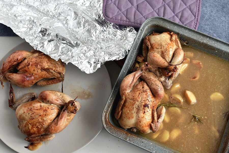 Cornish Game Hens with Garlic and Rosemary recipe - step 6