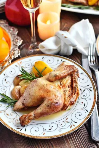 Cornish Game Hens with Garlic and Rosemary