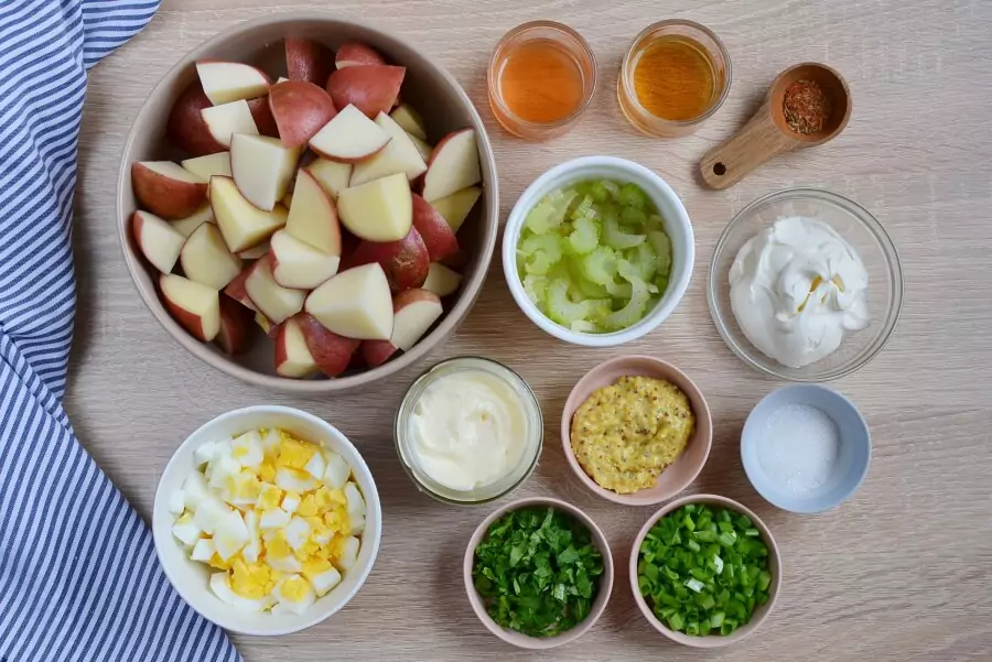 Ingredients for Creole Potato Salad