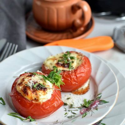 Eggs Baked in Tomatoes Recipe-Homemade Eggs Baked in Tomatoes - Easy Eggs Baked in Tomatoes