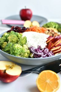 Fresh Broccoli and Apple Salad with Walnuts