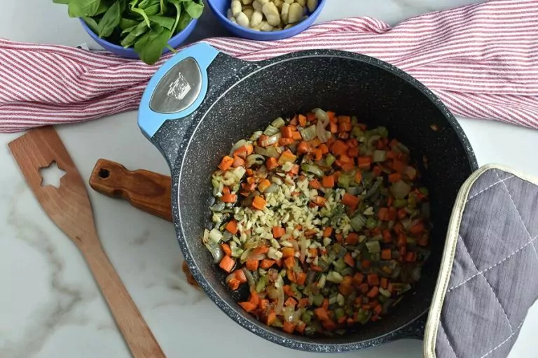Step 2 - Gnocchi Vegetable Soup with Pesto and Parmesan