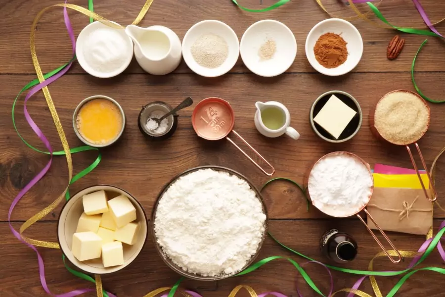 Ingredients for King Cake for Mardi Gras