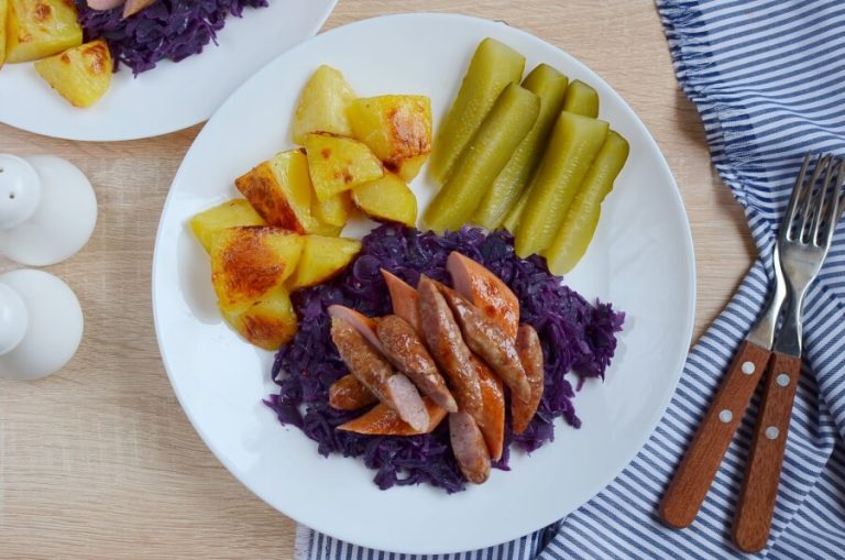 Step 8 - Knocks ‘n’ Brats & Red Cabbage & Roasted Potatoes