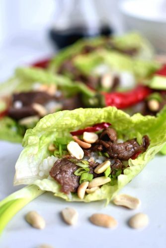 Korean Pineapple Beef Lettuce Wraps