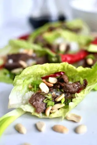 Korean Pineapple Beef Lettuce Wraps