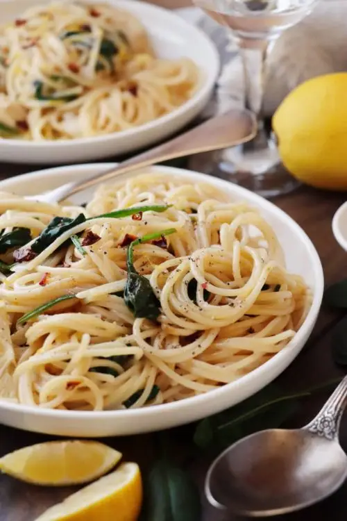 Vegan Lemon Spaghetti with Spinach