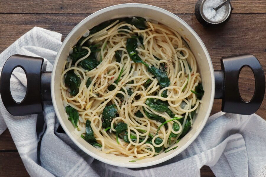 Vegan Lemon Spaghetti with Spinach recipe - step 5