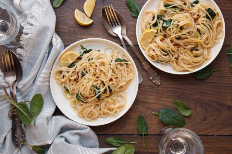 Vegan Lemon Spaghetti with Spinach Recipe - Cook.me Recipes